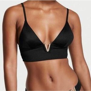 Victoria Secret Very Sexy metallic V plunge bralette bra